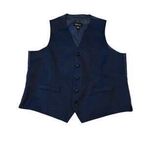 KENNETH COLE Vest Waistcoat AWEARNESS Slim Fit Wool Size XL Navy Blue